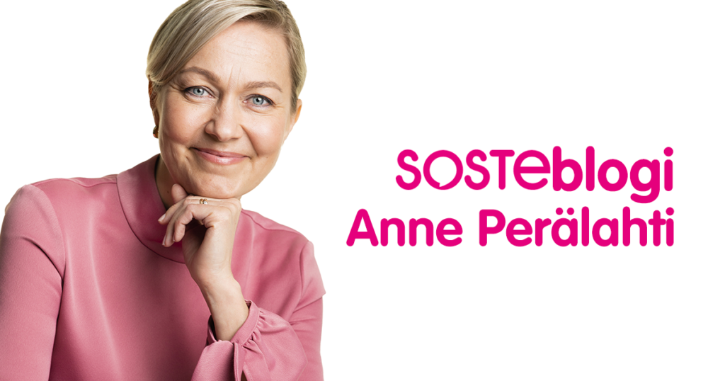 Anne Perälahti on kirjoittanut SOSTEblogin.