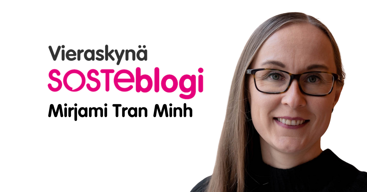 Kansallisen Syöpäkeskuksen erikoissuunnittelija Mirjami Tran Minh SOSTEblogin Vieraskynän kirjoittajakuvassa.