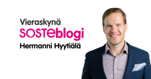 Asiantuntija Hermanni Hyytiälä SOSTEblogin Vieraskynän kirjoittajakuvassa.