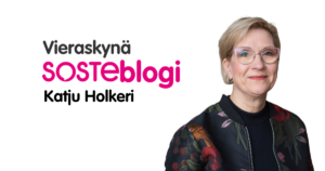 Valtiovarainministeriön valtionhallinnon kehittämisosaston osastopäällikkö Katju Holkeri SOSTEblogin Vieraskynän kirjoittajakuvassa.